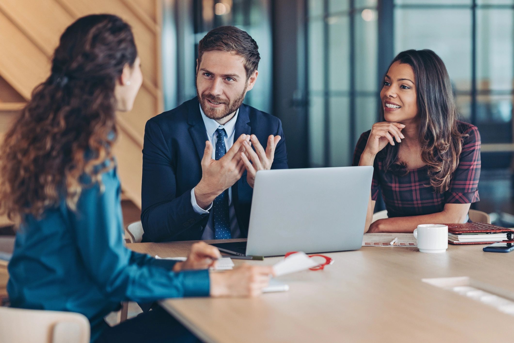 Professionals meeting in a modern office